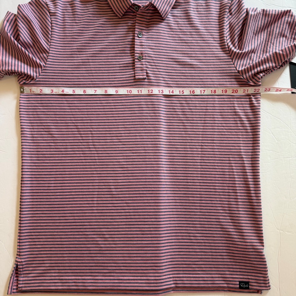 Rails Merced Golf Polo Shirt Mens Size Large Hibiscus Mirage Stripe NWT - Picture 13 of 16